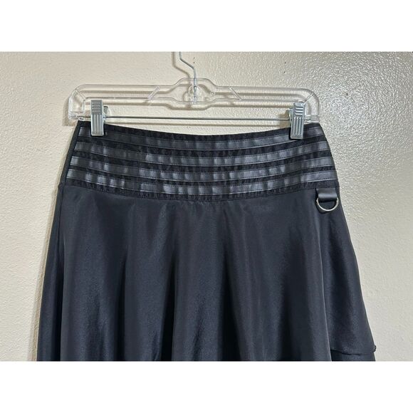 Alivila.y Women's Steampunk Goth Tiered Mini Skirt Size S Asymmetrical Hem - Picture 2 of 5